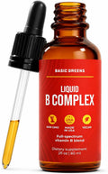 Vitamin B Complex Liquid Drops Vegan - Extra Strength Sublingual Formula - Complejo B en gotas sublingual vegano