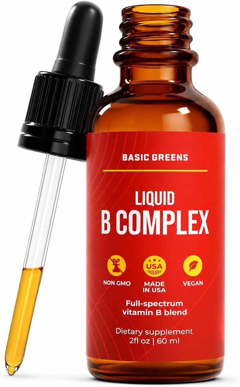 Vitamin B Complex Liquid Drops Vegan - Extra Strength Sublingual Formula - Complejo B en gotas sublingual vegano