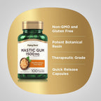 Piping Rock Goma de Masilla en Cápsulas 1500mg | 100 Cápsulas | Resina de Árbol Mediterráneo | No Transgénico, Sin Gluten