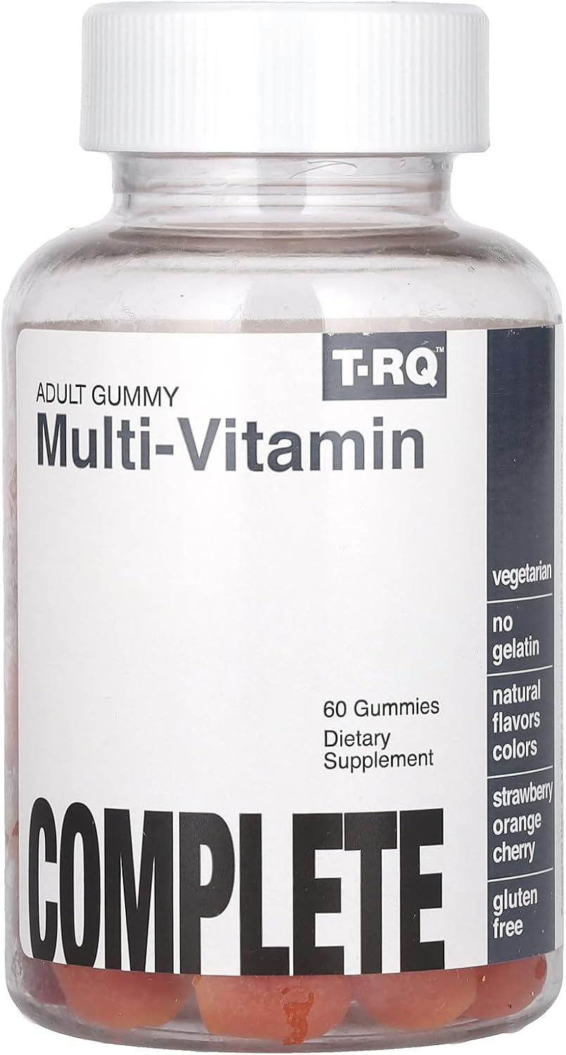 T.RQ Multi-Vitamin Gummy (Complemento Alimenticio) - 60 Gominolas de Fresa, Naranja y Cereza Naturales