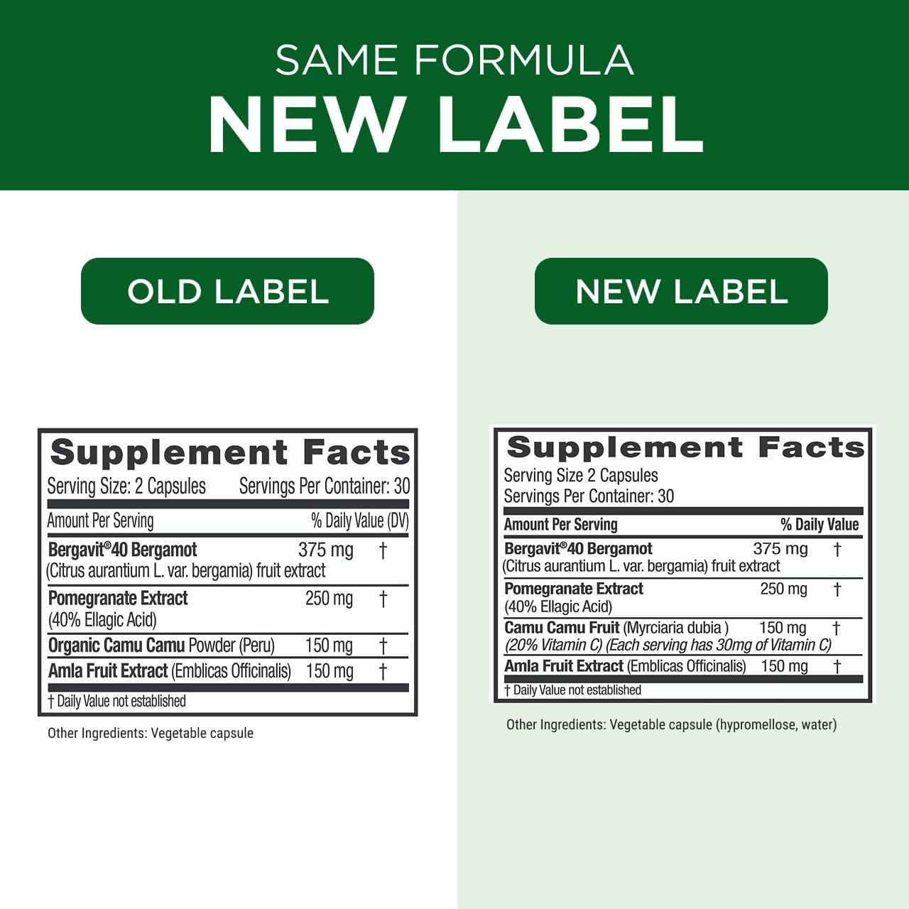 EMERALD LABS Bergamot+ - Complemento para el metabolismo y la salud cardiovascular con bergamota, granada, amla y camu camu - 60 cápsulas vegetales