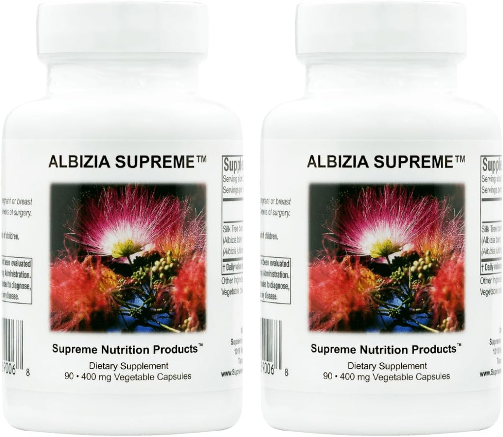 Supreme Nutrition Albizia Supreme, 90 Cápsulas Vegetales de Corteza Pura de Árbol de Seda (Paquete de 2)
