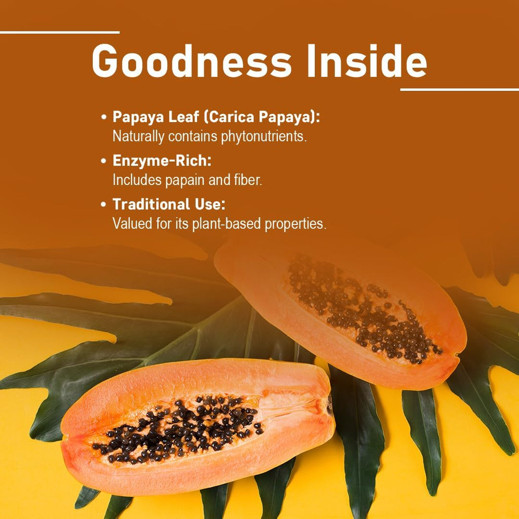 minature Papaya Leaf Tablets 90 Tablets, 1000 mg | 45 Días | Vegano