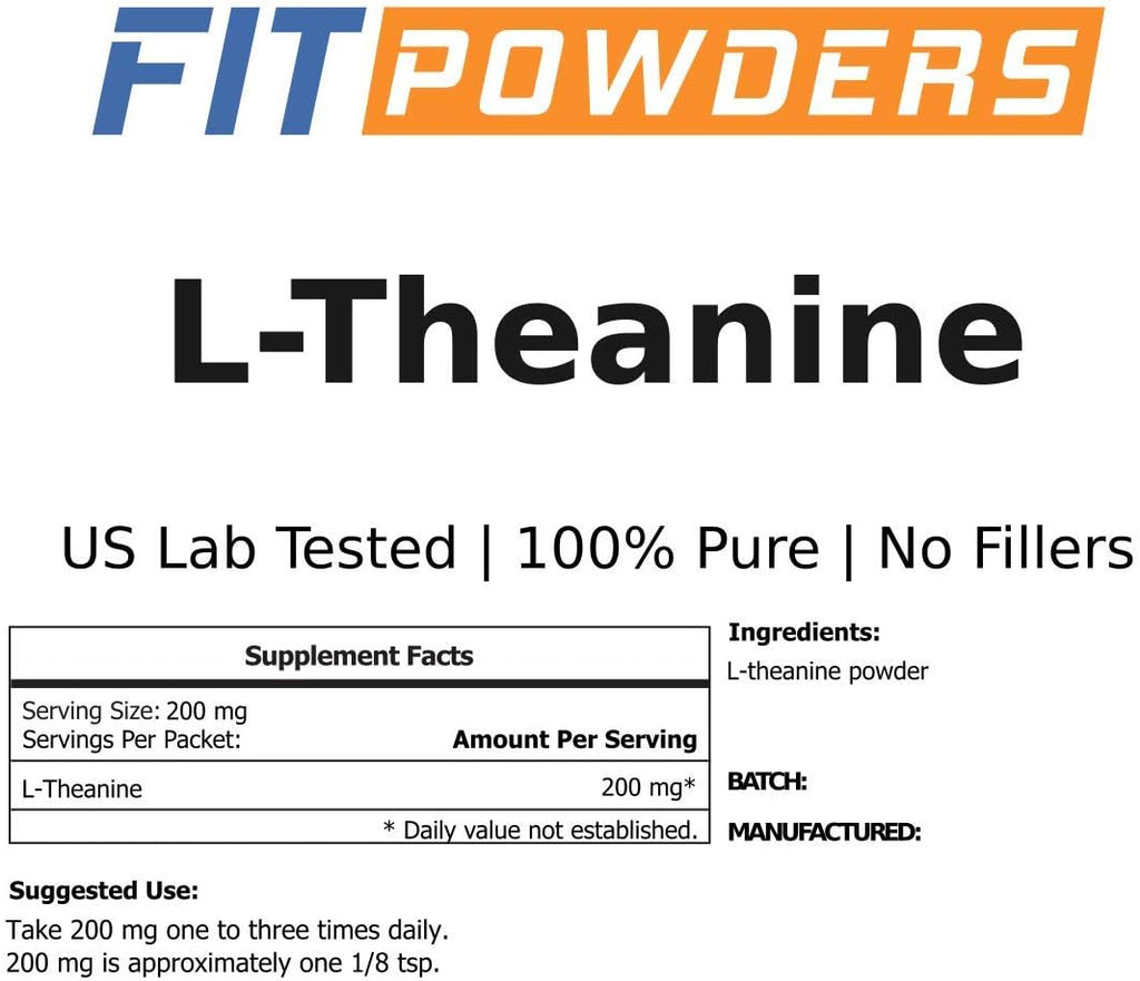 FitPowders L-Teanina en Polvo 1000g – Suplemento Puro, Vegano, Sin Gluten
