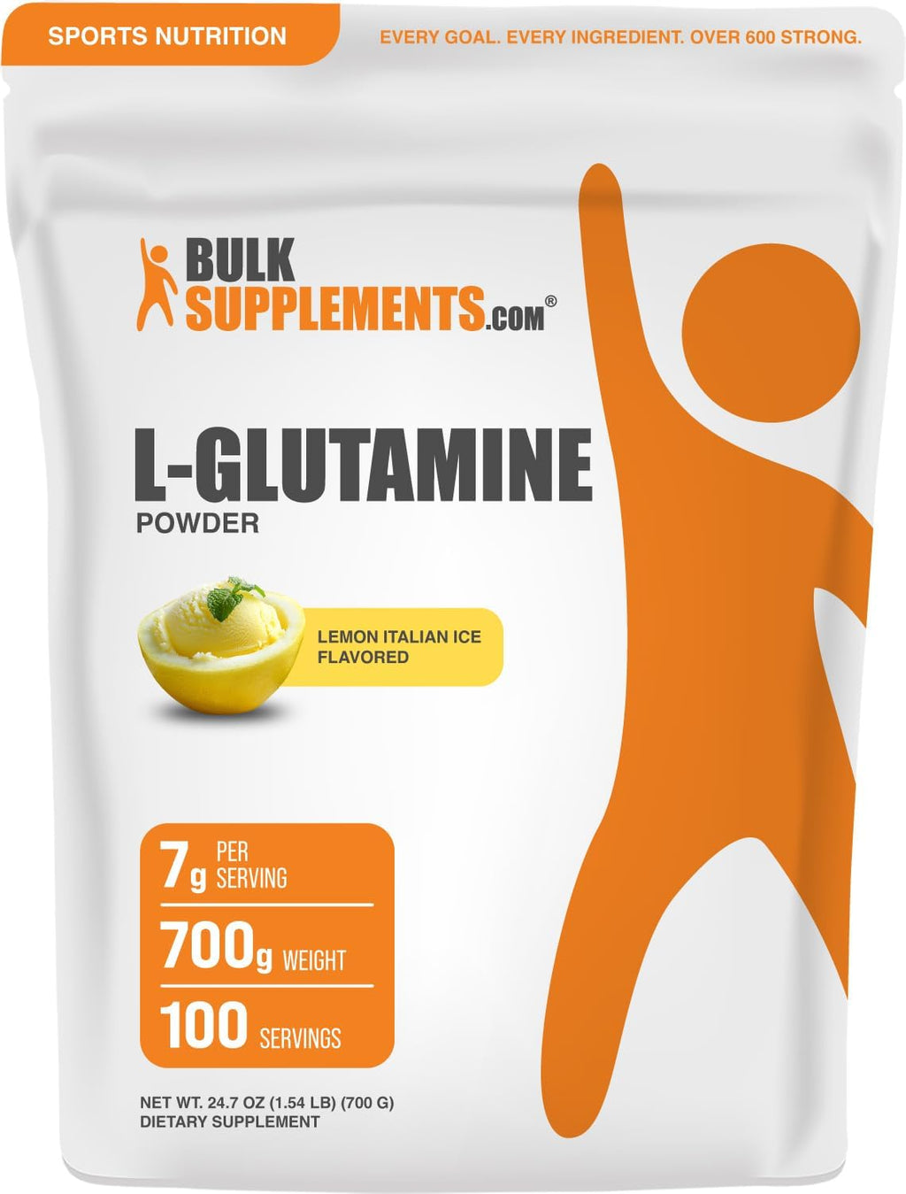 BulkSupplements.com L-Glutamina en Polvo - 500 g (1.1 lb)