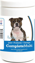 Healthy Breeds Multivitamínico Todo en Uno para Perros Staffordshire Bull Terrier – 120 Masticables Blandos
