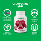 VitaWorks Vitamina B12 para Niños 1000 mcg Comprimibles Masticables