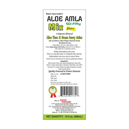 Basic Ayurveda Aloe Vera & Amla Herbal Mix Juice 480 ml – Image 9