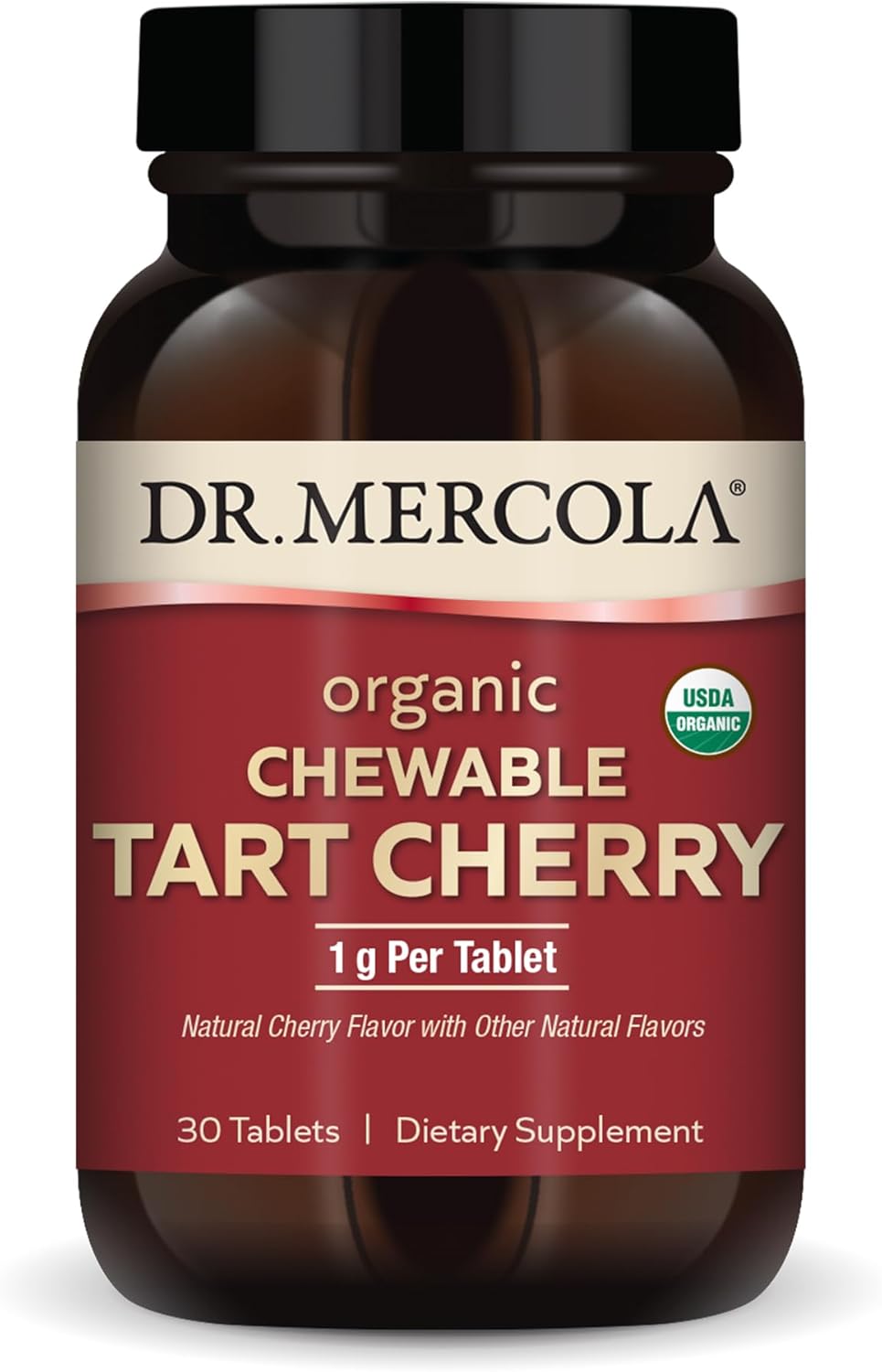 Dr. Mercola Cereza Ácida Orgánica Masticable - 30 Comprimidos
