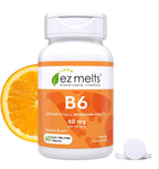 EZ Melts Vitamina B6 - 60 Comprimidos Disolubles Sabor Naranja