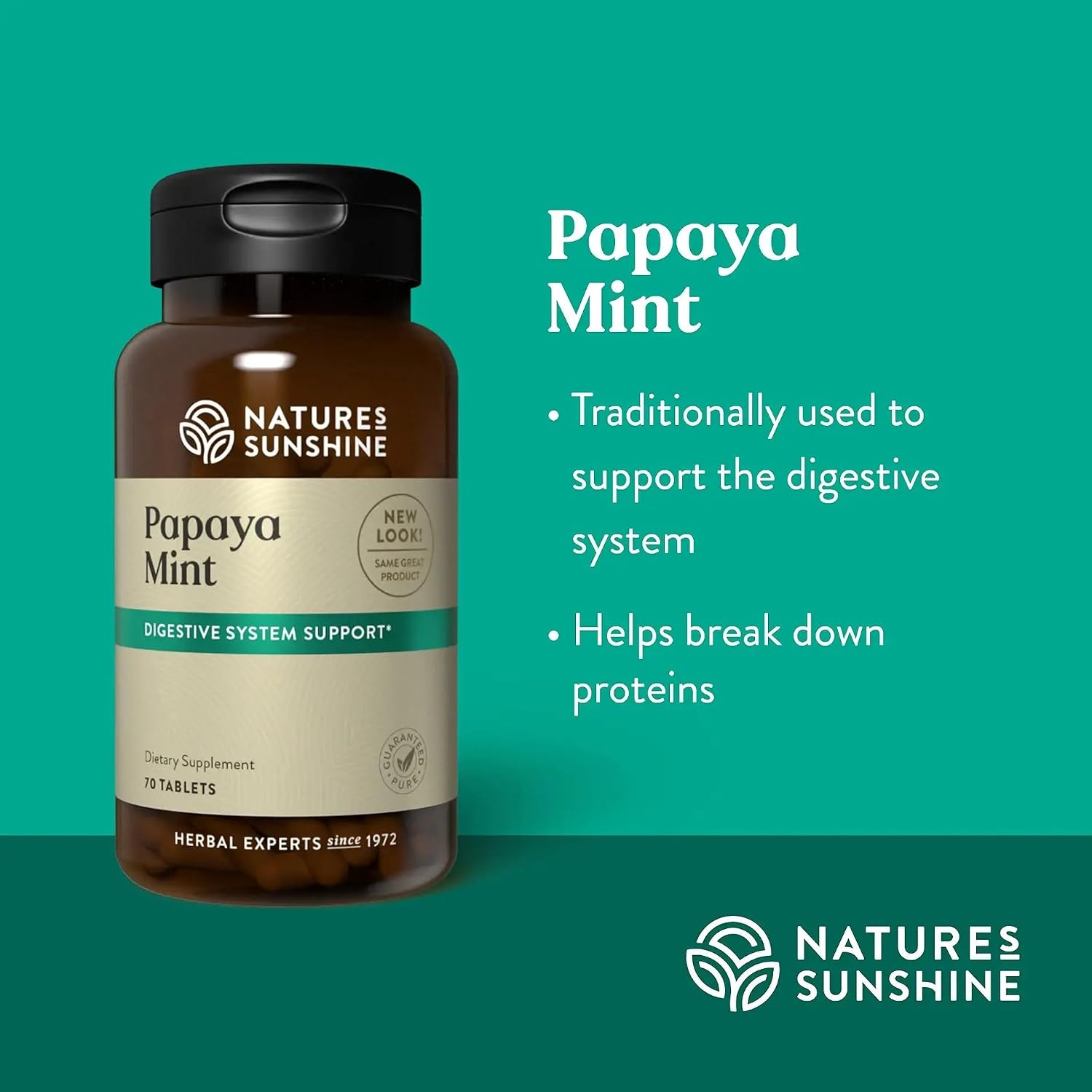 Nature's Sunshine Papaya Mint Chewable Tablets 70 comprimidos