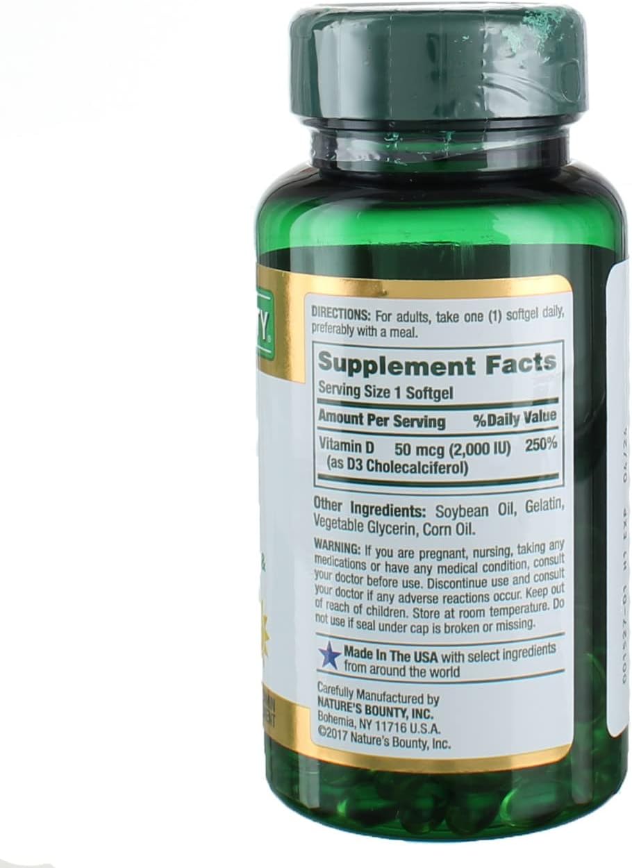 Vitamina D 2000 UI, 150 comprimidos – Nature's Bounty