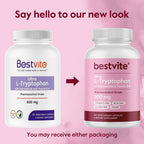 BESTVITE Ultra L-Triptófano 500mg con B3 y B6 - 120 Cápsulas Vegetales
