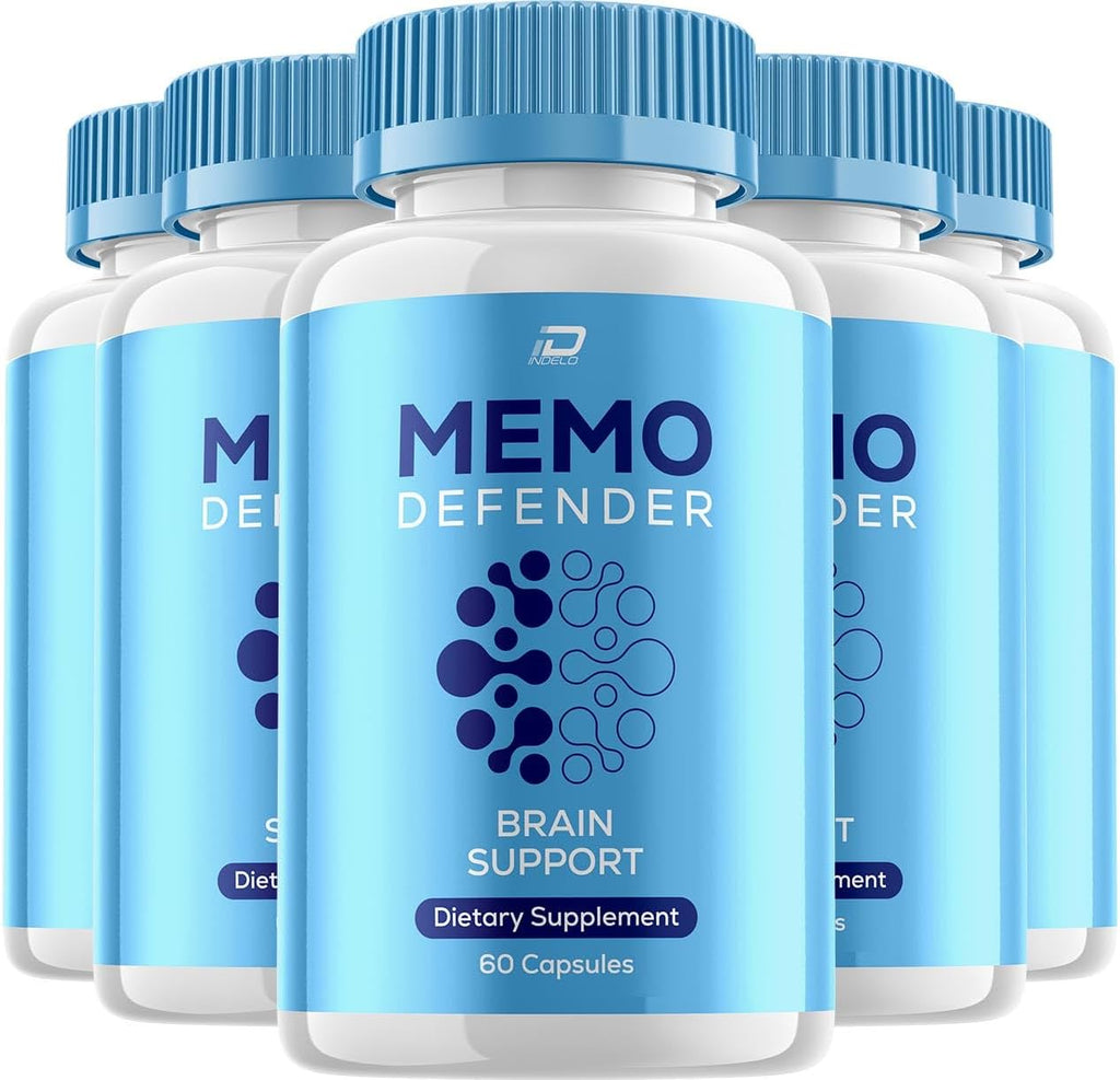 Memo Defender Brain Supplement Capsules – Fórmula Natural Máxima Potencia (5 Paquetes – 300 Cápsulas)