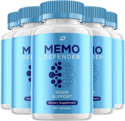 Memo Defender Brain Supplement Capsules – Fórmula Natural Máxima Potencia (5 Paquetes – 300 Cápsulas)