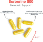 ARG Berberine 500 - 500 mg Berberina HCl - Apoyo Metabólico - 90 Cápsulas