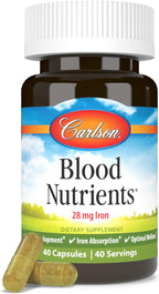 Carlson Blood Nutrients - 28 mg Hierro, 40 Cápsulas
