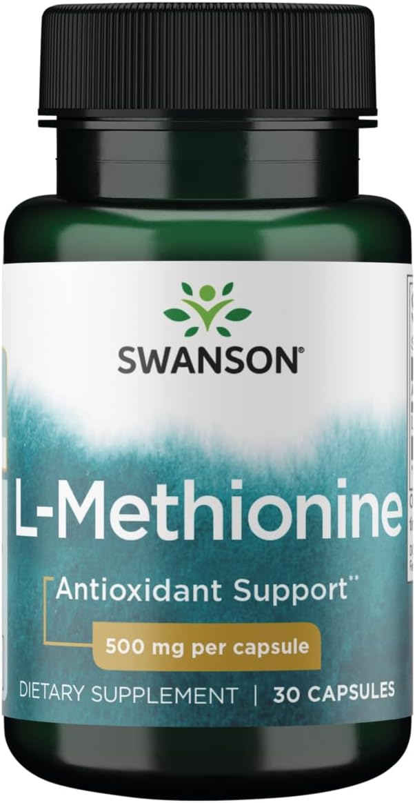 Swanson L-Metionina 100% Pura 500 mg - 30 Cápsulas