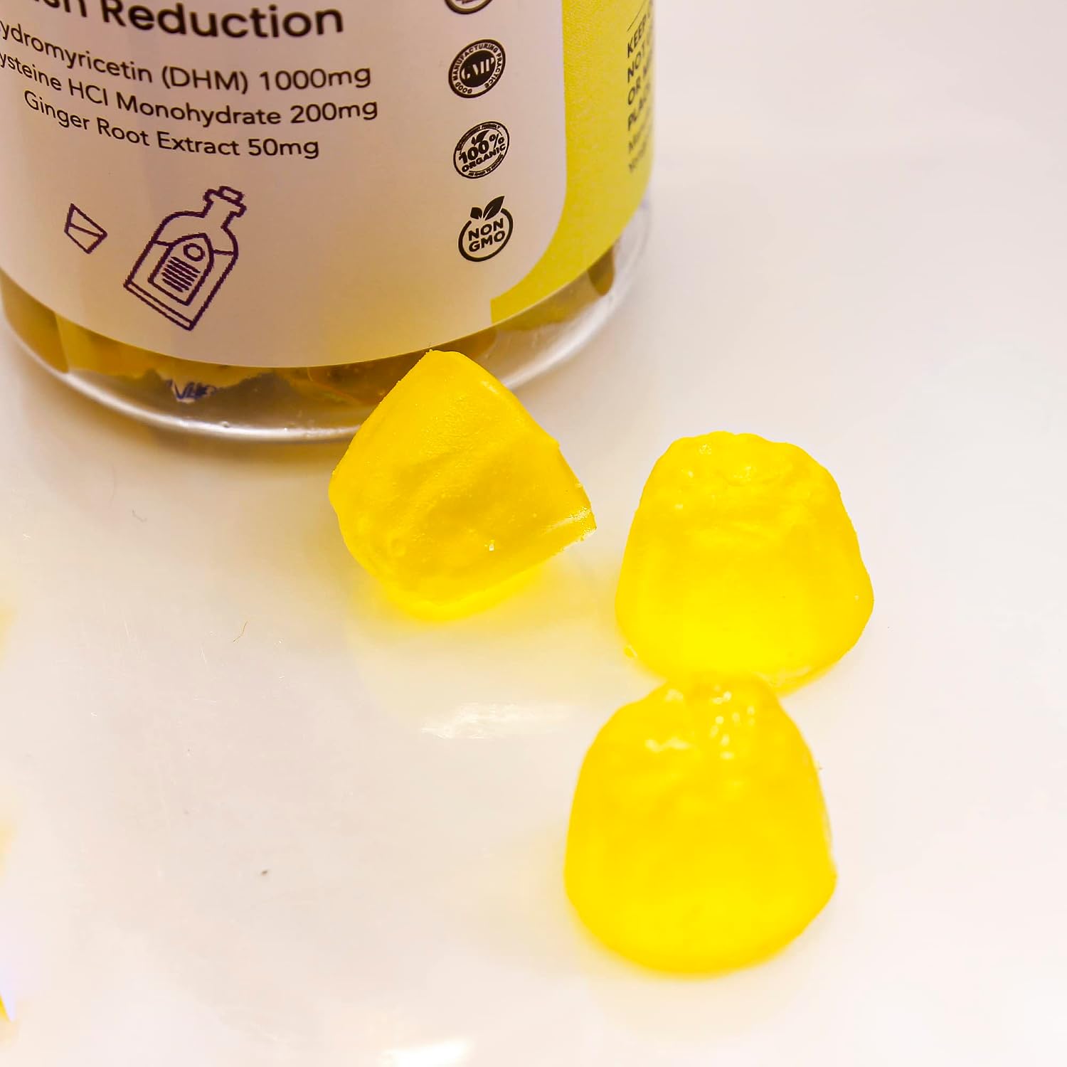 DHM 1000 Dihydromyricetin Gominolas (30 unidades) con Jengibre, HCI y Pimienta Negra - Suplemento Hepático
