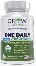 Multivitamínico Diario para Hombres con Vitaminas, Minerales y Alimentos Integrales Orgánicos - 90 Cápsulas