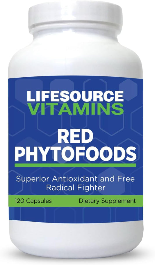 LifeSource Vitamins Red Phyto Foods - 38 Ingredientes Sinérgicos - Superalimento Antioxidante