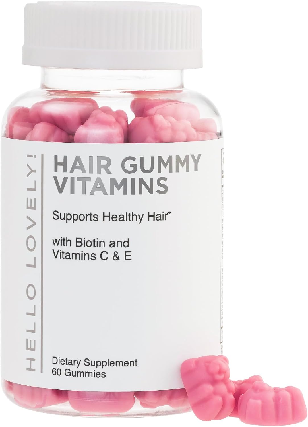 Hello Lovely! Gomitas de Biotina 5000mcg – Cabello, Piel y Uñas, 60 gomitas