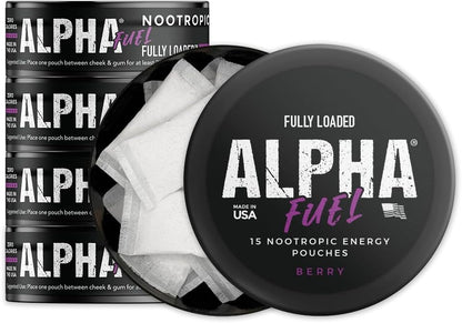 Fully Loaded Alpha Fuel Nootropic Pouches – Cafeína (50 mg): Estimulante natural que contribuye a aumentar la – Image 1