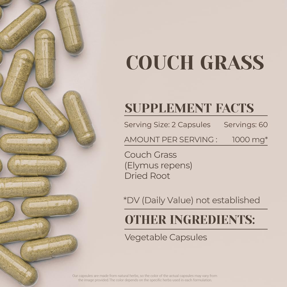 Garden Organics Couch Grass 120 Cápsulas - Suplemento Herbal de Grama de las Vías