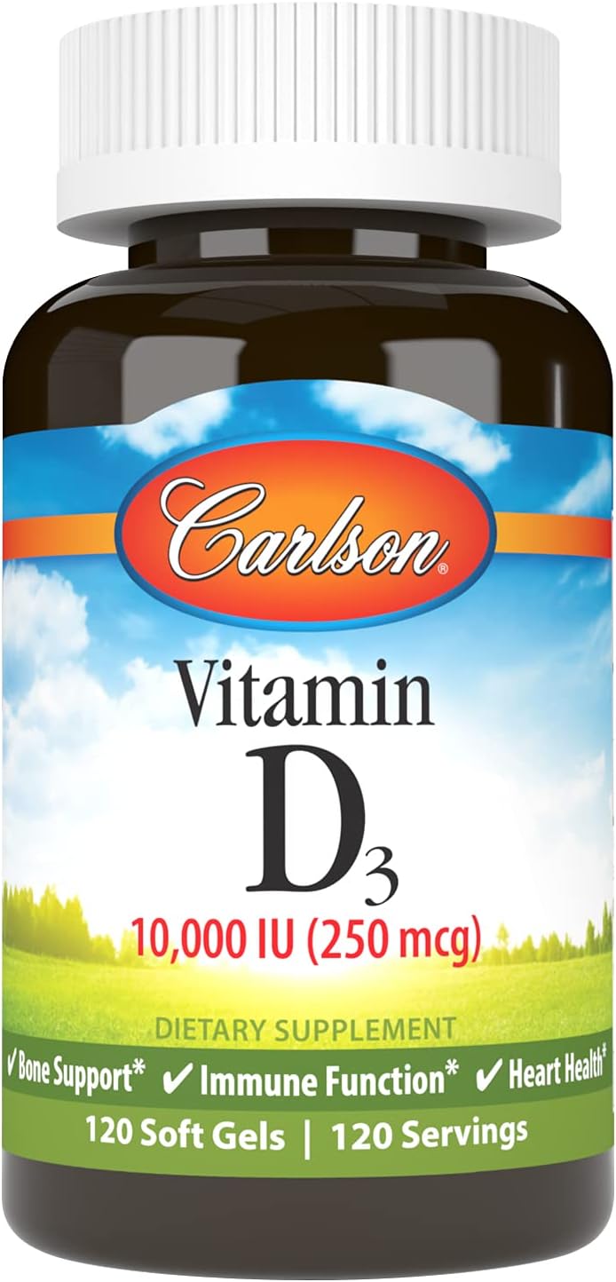 Carlson - Vitamina D3 10000 UI (250 mcg), 120 Cápsulas Blandas