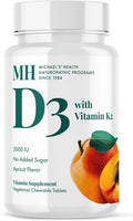Michael's Health Vitamin D3 con K2 - 90 Comprimidos Masticables - Sabor Albaricoque - Apoyo Óseo e Inmunológico - Sin Azúcar Añadido - Vegetariano y Kosher