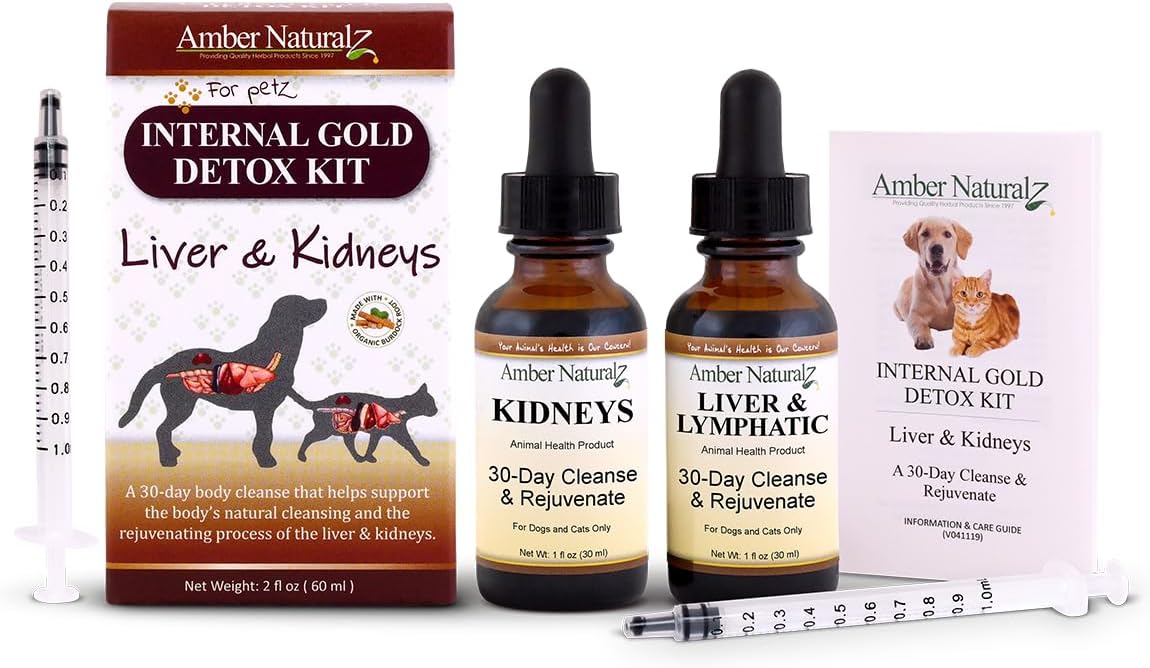 Amber Naturalz Kit de Detox Interno Gold para Mascotas
