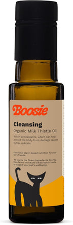 Boosie Aceite Orgánico de Cardo Mariano para Perros y Gatos 100 ml - Apoya la Función Hepática y el Sistema Inmune - Antioxidante - Rico en Vitamina E - 100% Natural Sin Aditivos ni Conservantes