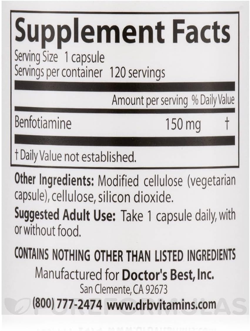 Doctor's Best - Best Benfotiamine (150 mg) 120 Cápsulas Vegetales