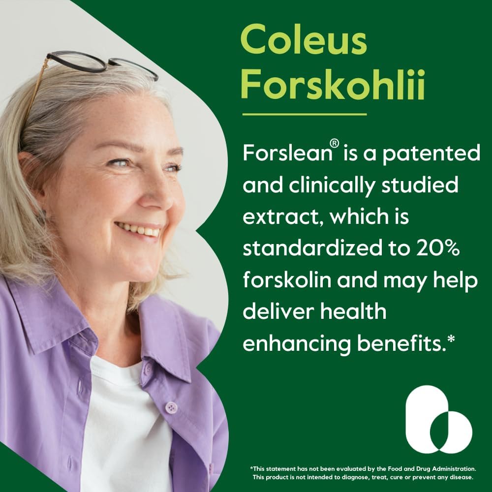 BESTVITE Coleus Forskohlii 125 mg - 20% Forskolin (120 Cápsulas Vegetales) - Con Forslean