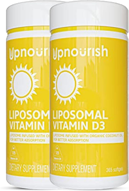 UpNourish Vitamina D3 Liposomal 5000 IU - 365 Cápsulas Blandas con Aceite de Coco Orgánico – Image 6