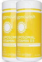 UpNourish Liposomal D3+K2 - 10000 UI D3 + 200 mcg K2 MK-7 (180 Mini Softgels)