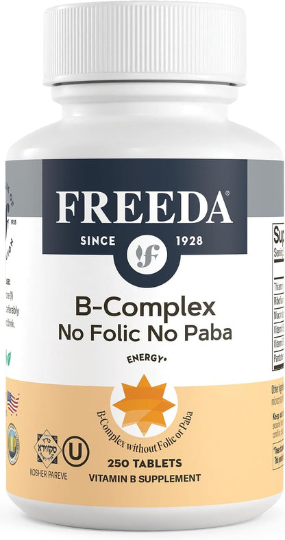 Freeda Vitamin B Complex No Folic No PABA - – Vitamina B1 (tiamina): Ayuda al metabolismo energético y al – Image 1