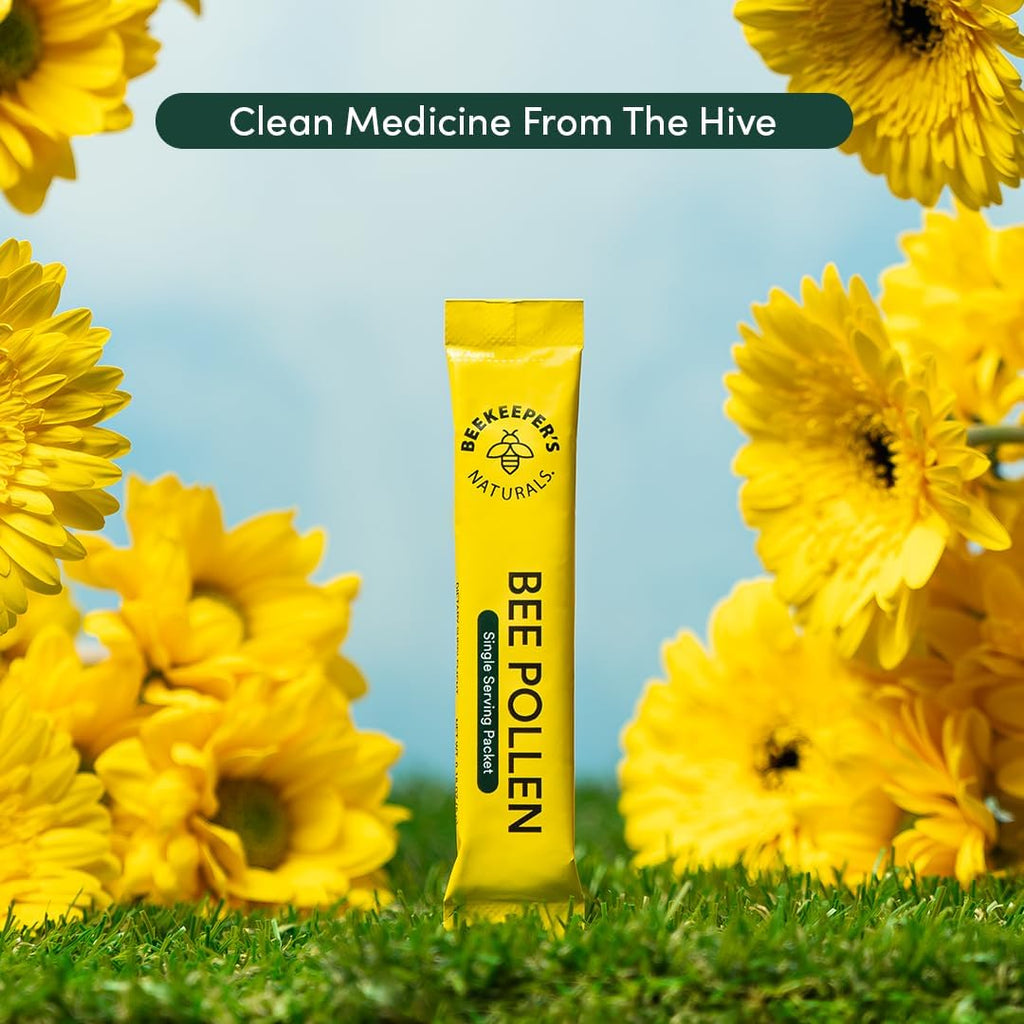 Beekeeper's Naturals - Polen de Abeja 100% Crudo en Sticks, Enzimas Naturales, Fuente de Vitaminas B, Minerales, Aminoácidos y Proteína - Apto para Paleo y Keto, Sin Gluten (15 unidades)