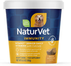 NaturVet VitaPet Senior Daily Vitamins Plus Glucosamine para Perros, 60 comprimidos masticables