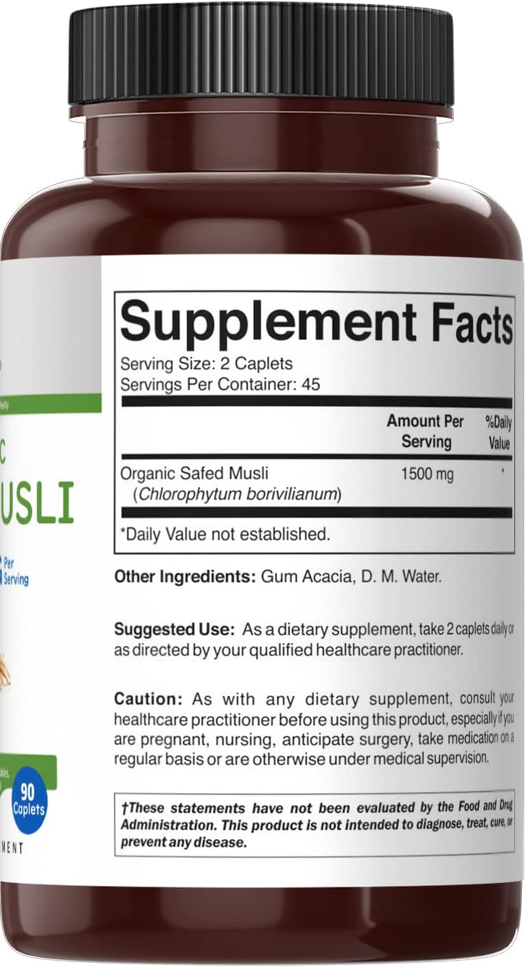 Safed Musli Orgánico 1500mg - 90 Comprimidos Vegetarianos