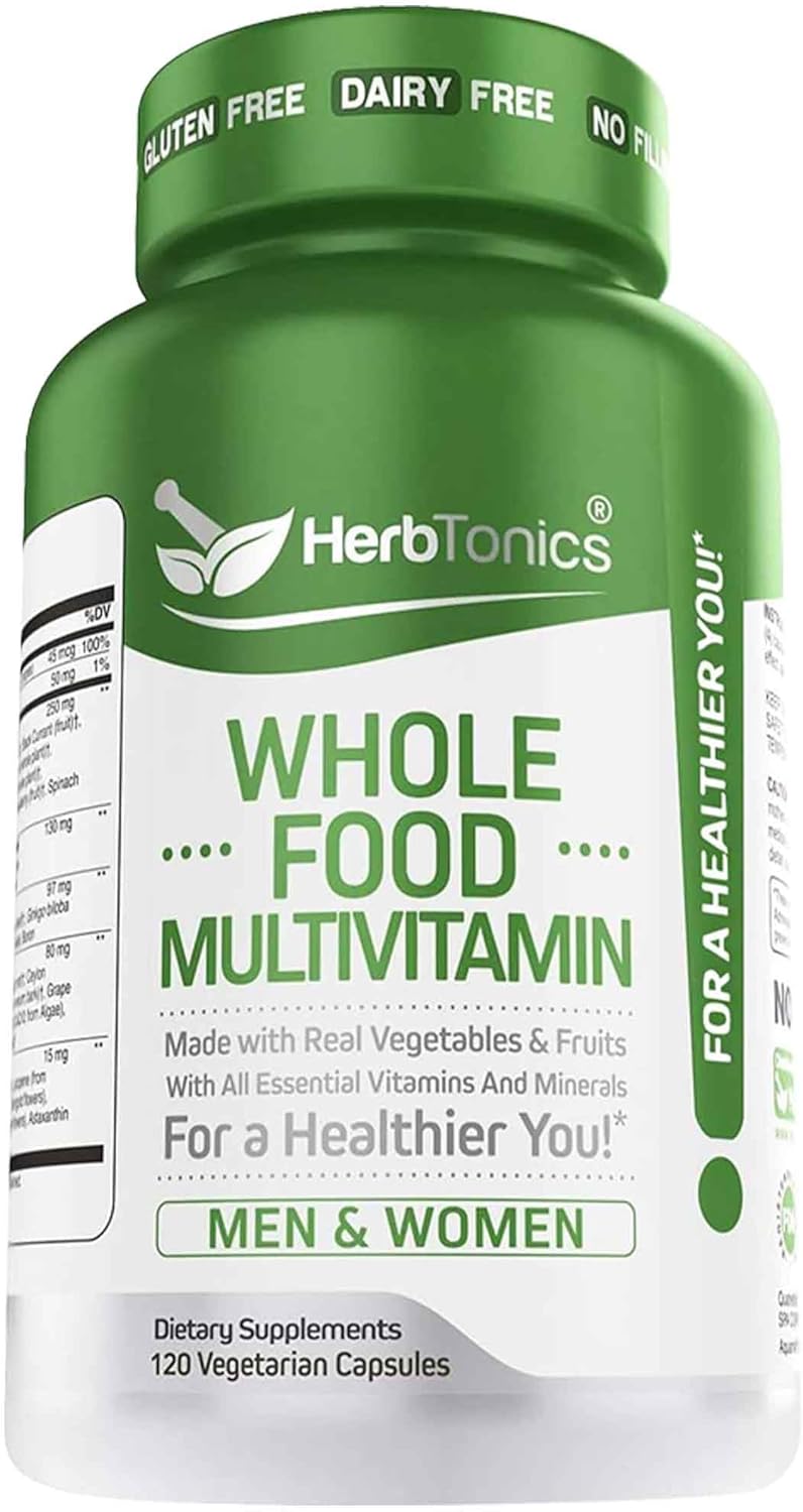 Herbtonics Multivitamínico Vegano Completo para Hombres y Mujeres - 120 Cápsulas