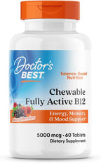 Doctor's Best Vitamina B12 Masticable - Metilcobalamina 5000 mcg, 60 Comprimidos