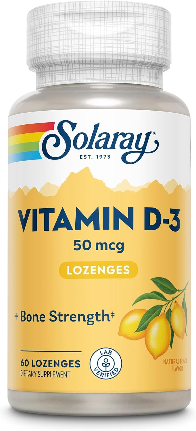 SOLARAY Vitamin D3 2000 IU - 60 Oral Dissolving Tablets - Natural Lemon Flavor