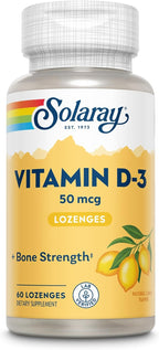 SOLARAY Vitamin D3 2000 IU - 60 Oral Dissolving Tablets - Natural Lemon Flavor
