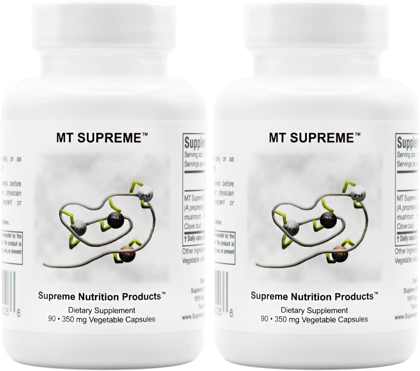 Supreme Nutrition MT Supreme, 90 Cápsulas Vegetarianas de Combinación Herbal Pura (Pack de 2)