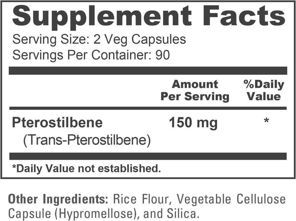 NusaPure Pterostilbene 150mg 180 Cápsulas Vegetales (No-GMO, Vegano)