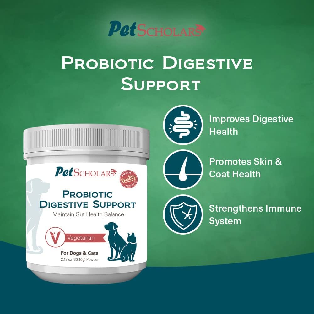 Pet Scholars Probiotic Digestive Support for – Forma de administración: El polvo es fácil de mezclar con la comida – Image 7