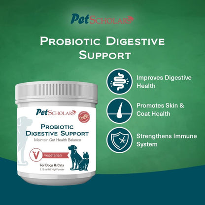 Pet Scholars Probiotic Digestive Support for – Forma de administración: El polvo es fácil de mezclar con la comida – Image 7