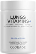 Codeage Lungs Vitamins – Complejo Pulmonar con Cordyceps, Reishi, Chaga, Zinc y Magnesio – 90 Cápsulas Veganas