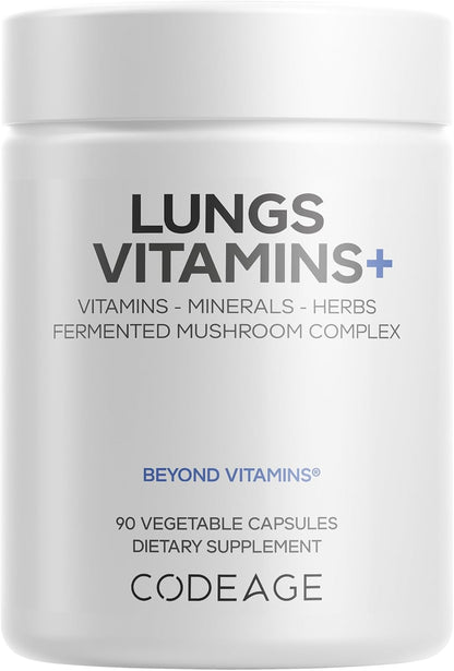 Codeage Lungs Vitamins – Complejo Pulmonar – Vitamina A : contribuye al mantenimiento de las mucosas en – Image 1